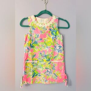 Lilly Pulitzer Pink and White Floral Dress Girls Size 8